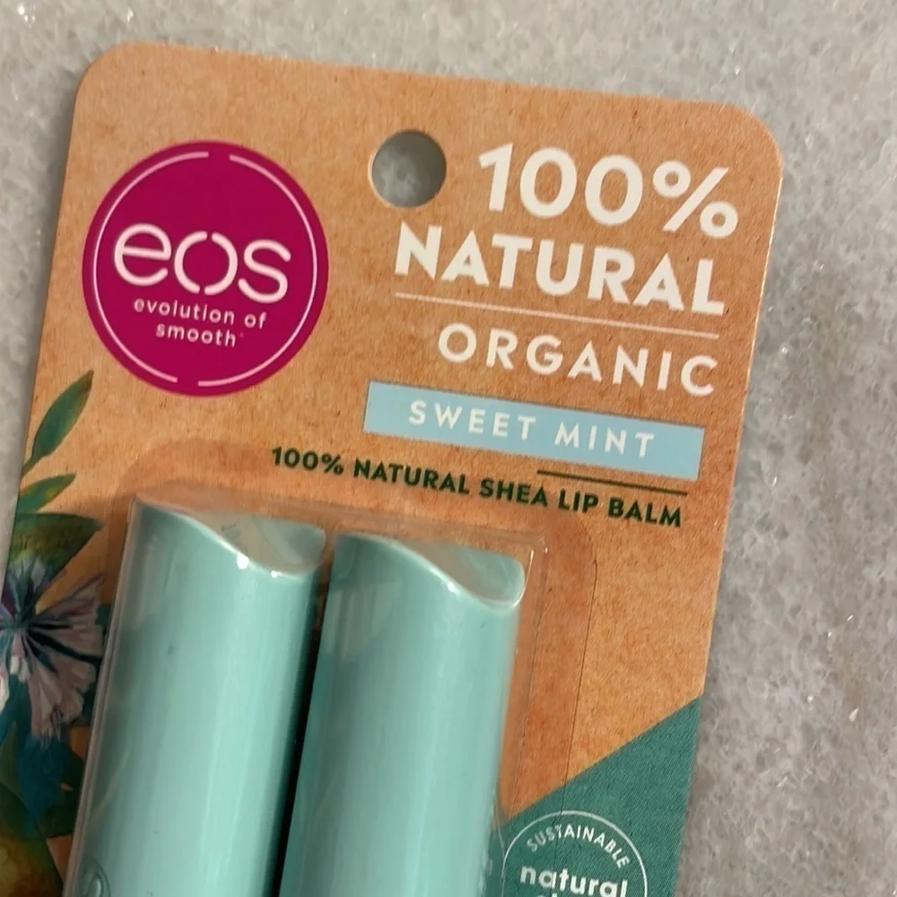 Eos lip balm organic natural shea sweet mint green scented beauty makeup NEW